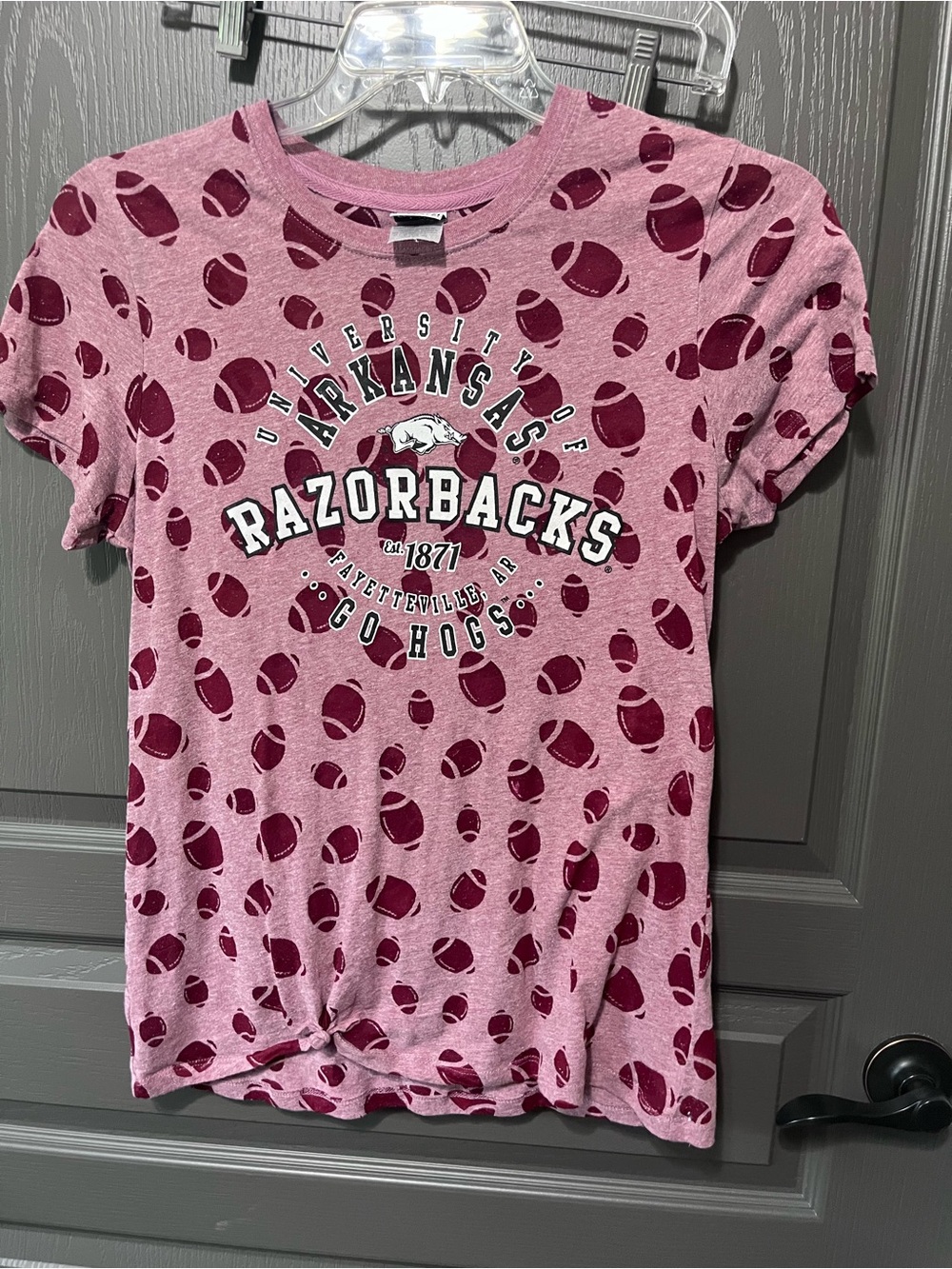 Arkansas Razorbacks Youth Pink Graphic Tee